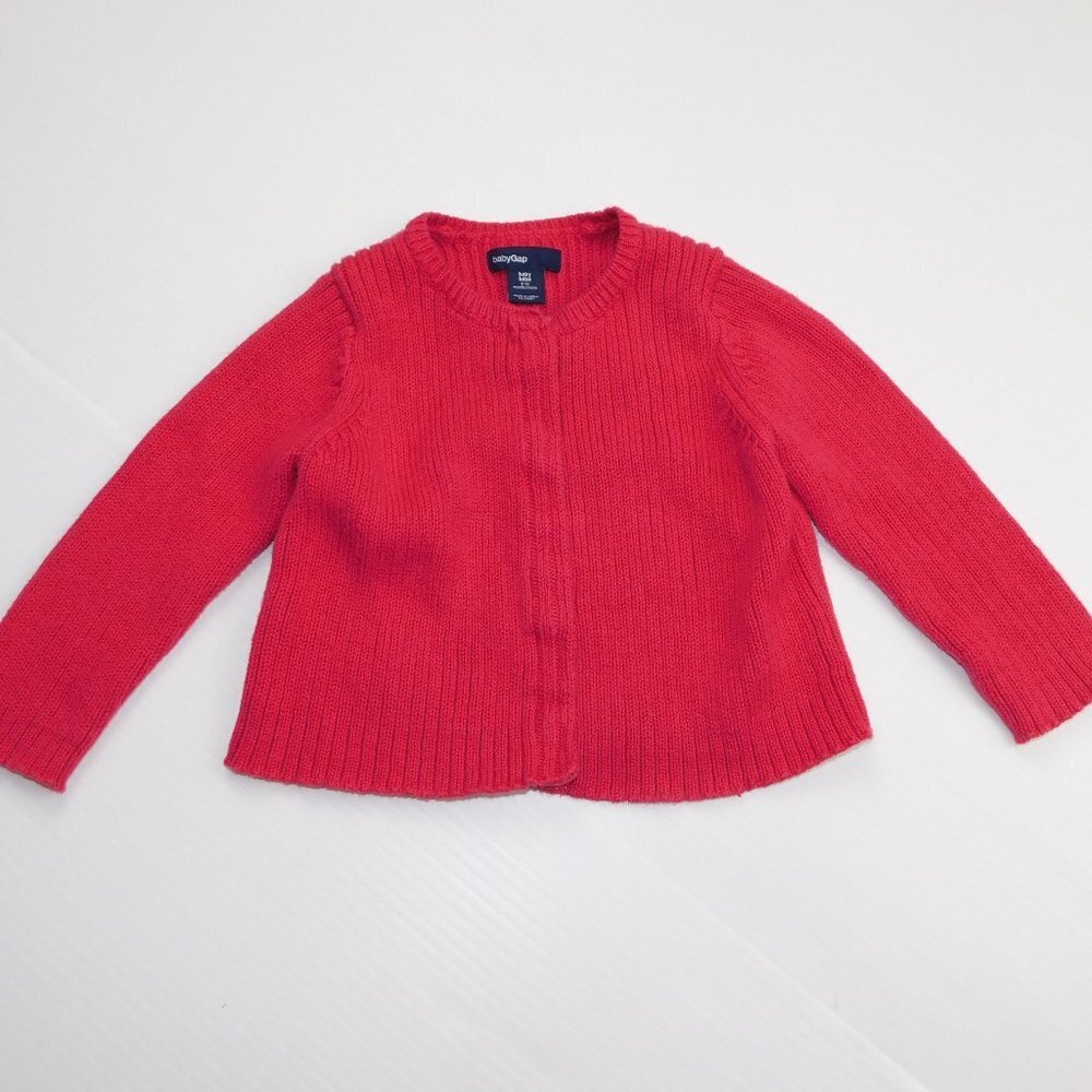 Gap Pink Snap Front Knit Cardigan Sweater Baby Girl 6-12 months